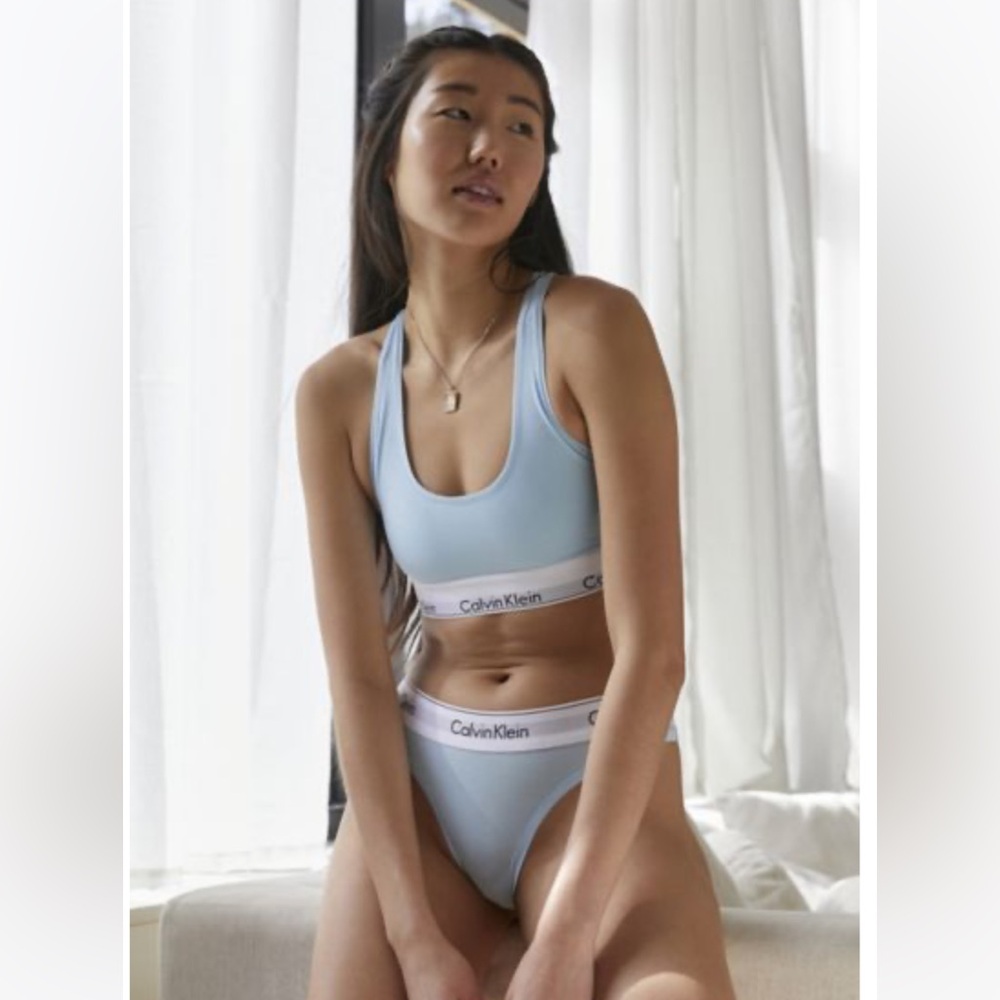 Calvin Klein Modern Cotton Racerback Logo Bralette